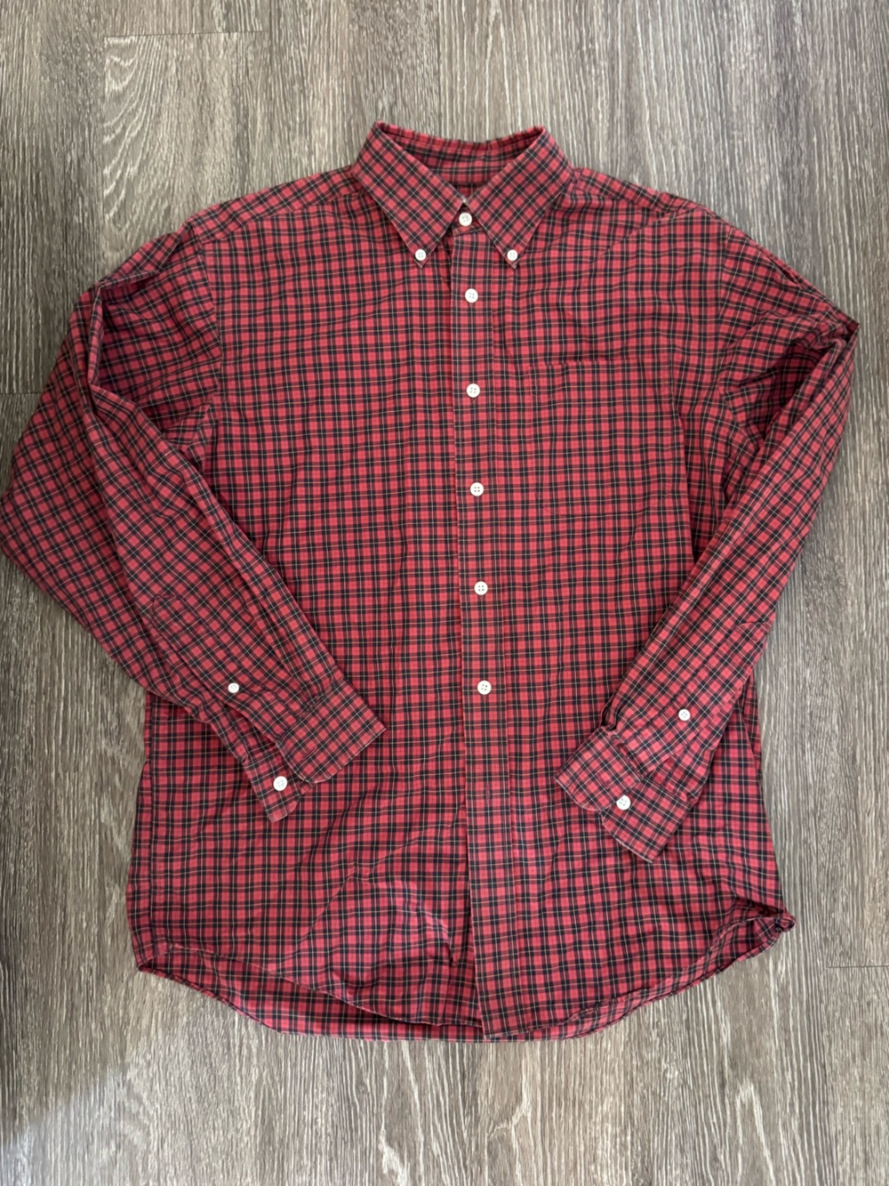 LL Bean Button Down Plaid Dress Shirt